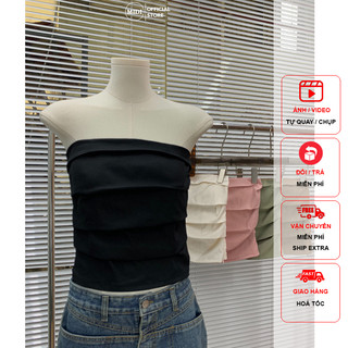 Áo quây xếp ly trơn - midistore