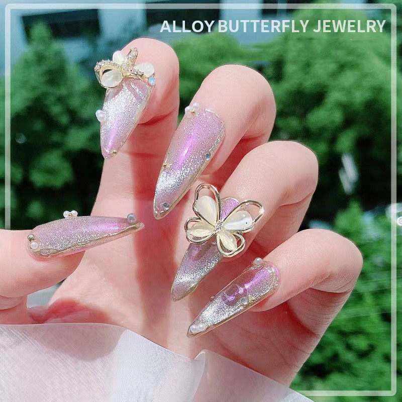 Charm nail, charm butterfly vàng bạc cao cấp, phụ kiện trang trí móng tay