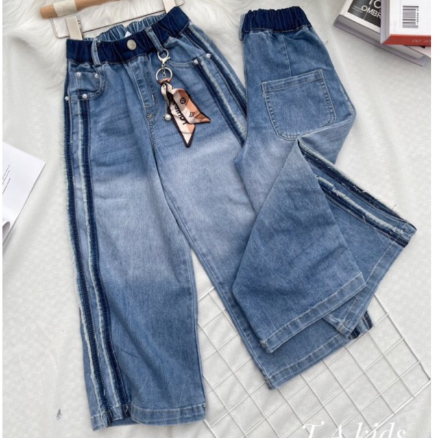 Quần Jeans xuông viền cao cấp cho bé gái size đại