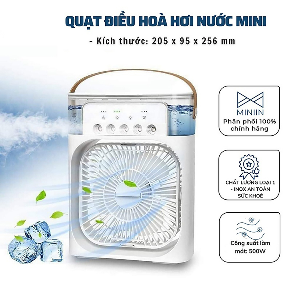 Quạt điều hoà hơi nước mini ABG cool fan, quạt hơi nước làm mát phun sương để bàn 3 chế độ gió, dung tích bình lớn