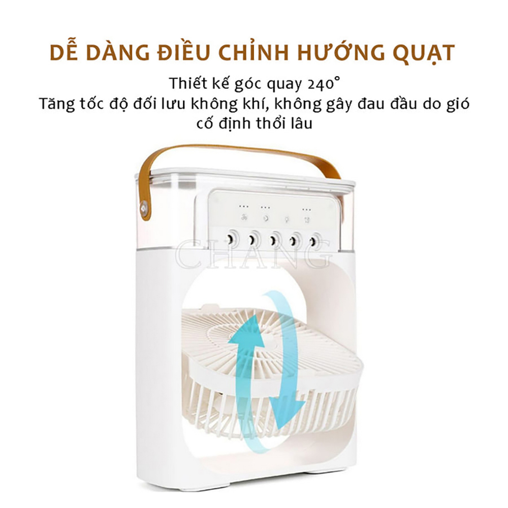 Quạt điều hoà hơi nước mini ABG cool fan, quạt hơi nước làm mát phun sương để bàn 3 chế độ gió, dung tích bình lớn