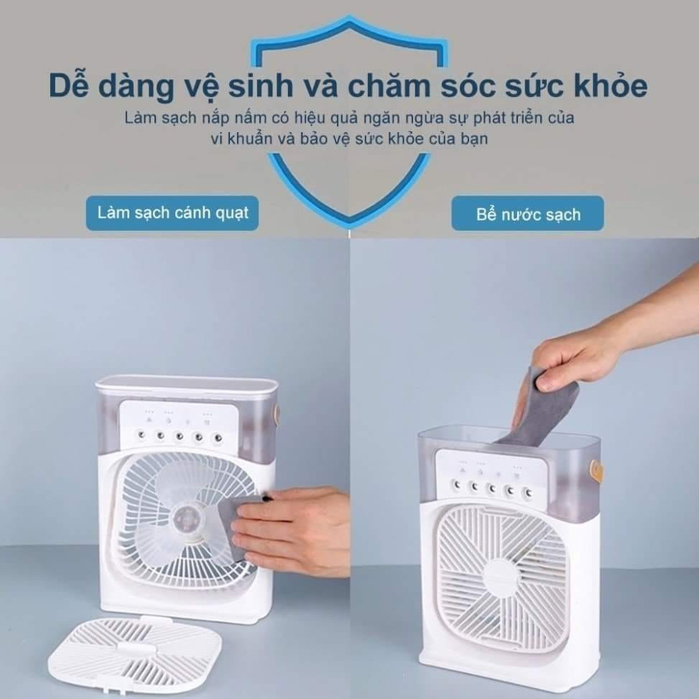 Quạt điều hoà hơi nước mini ABG cool fan, quạt hơi nước làm mát phun sương để bàn 3 chế độ gió, dung tích bình lớn