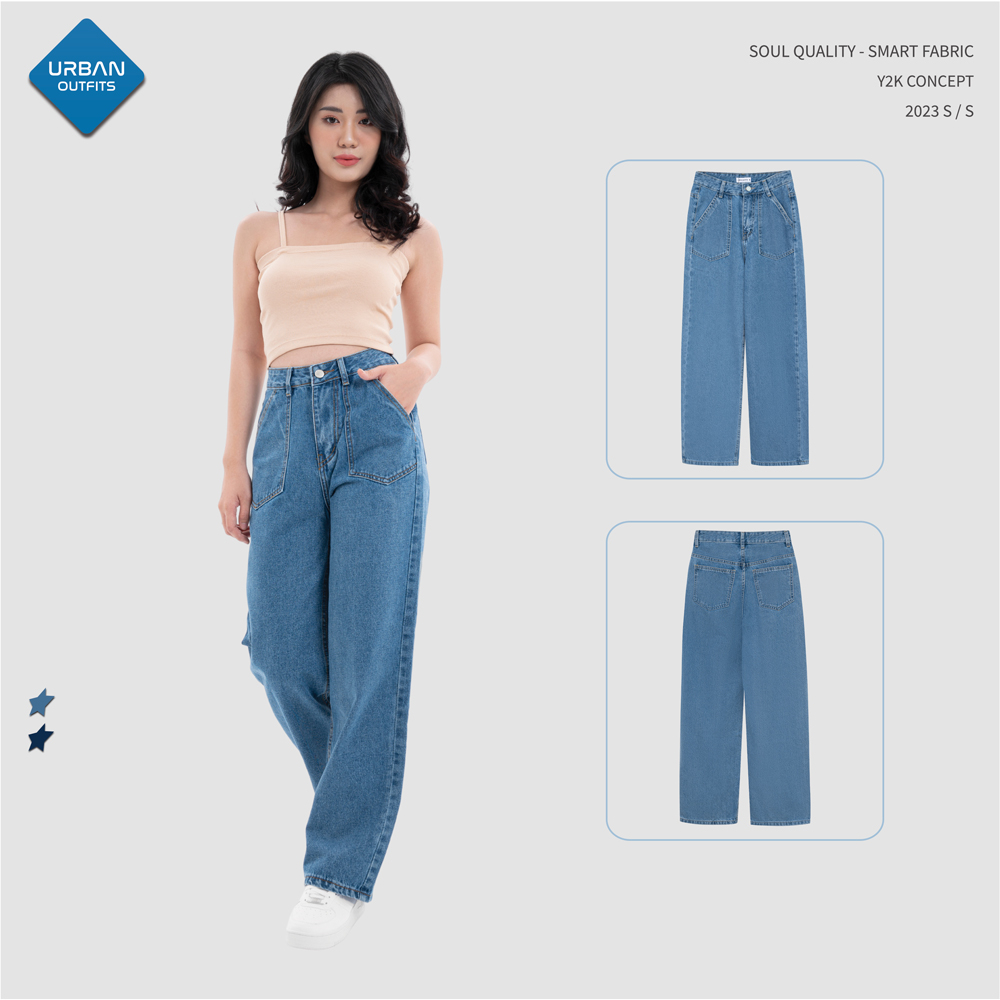 Quần Jeans Dài Suông Ống Rộng Lưng Cao QJB002 Urban Outfits / Chloé