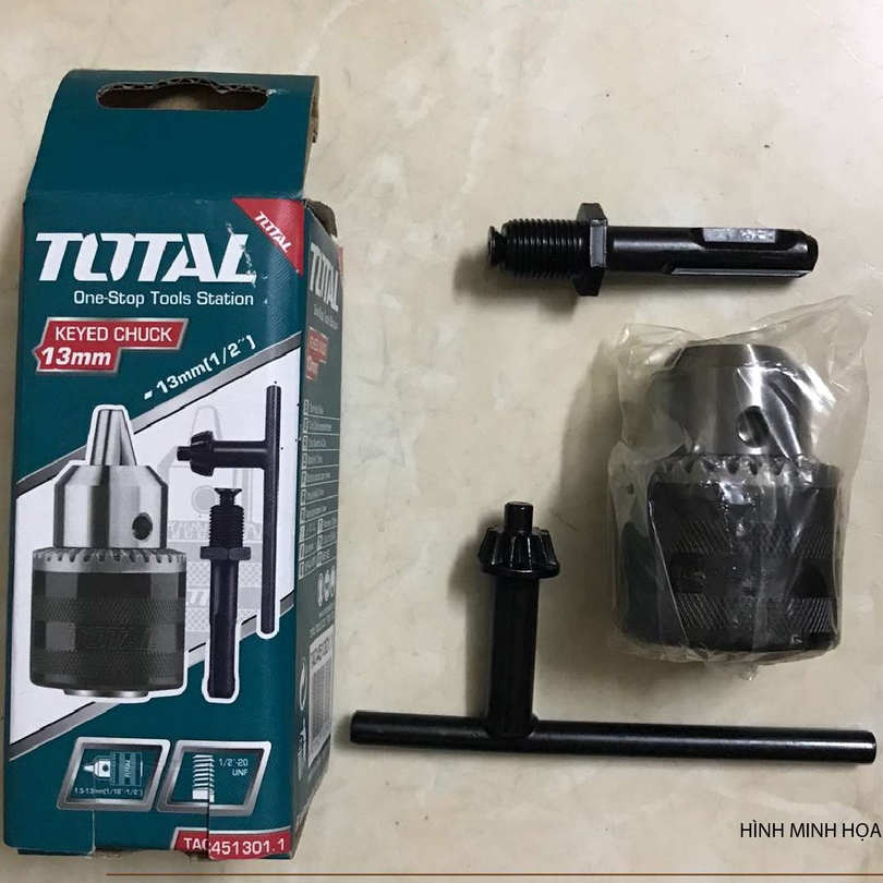 Đầu khoan 13mm kèm khớp nối TOTAL TAC451301.1 Phụ kiện máy khoan