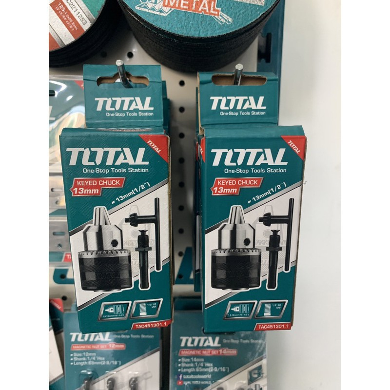 Đầu khoan 13mm kèm khớp nối TOTAL TAC451301.1 Phụ kiện máy khoan