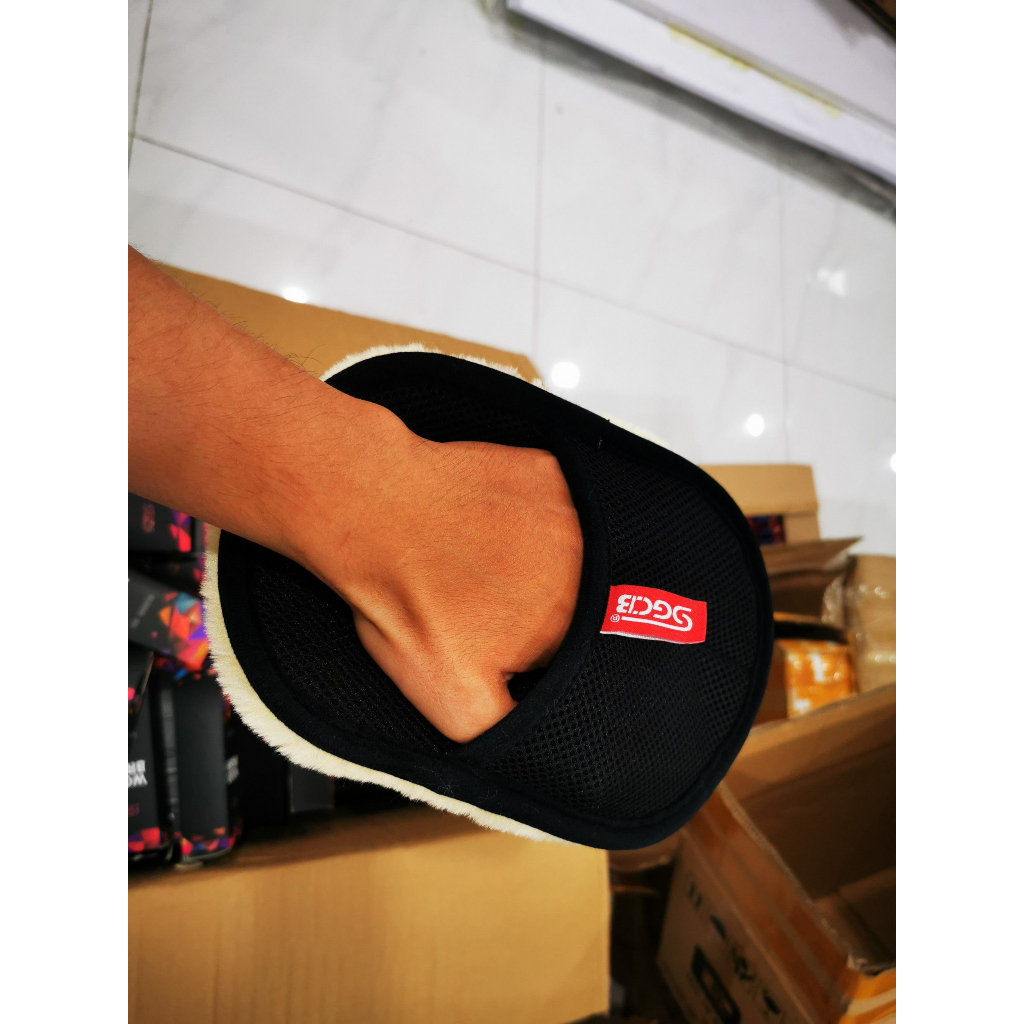 GĂNG TAY RỬA XE LÔNG CỪU SGCB CHÍNH HÃNG SIÊU MỊN WOOL WASH MITT SGGD036