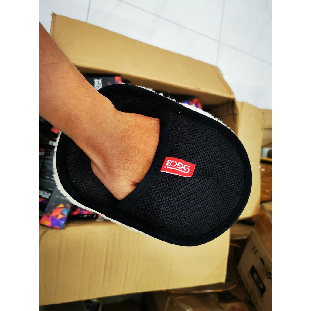 GĂNG TAY RỬA XE LÔNG CỪU SGCB CHÍNH HÃNG SIÊU MỊN WOOL WASH MITT SGGD036