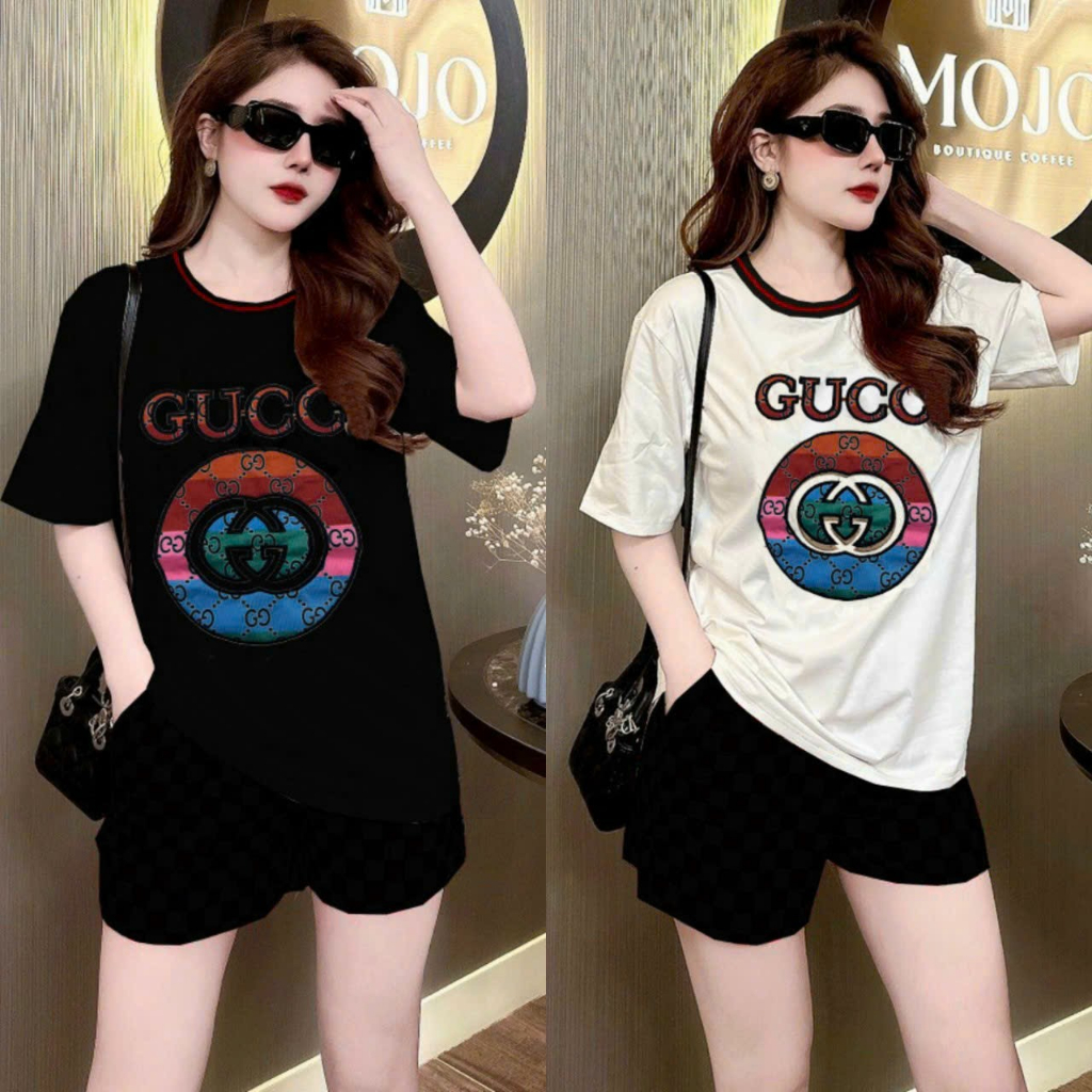 Bộ short thể thao cao cấp logo Gu.chi siêu mát mịn - SANG XỊN { HÀNG XUẤT NHẬT-HÀN QUỐC}