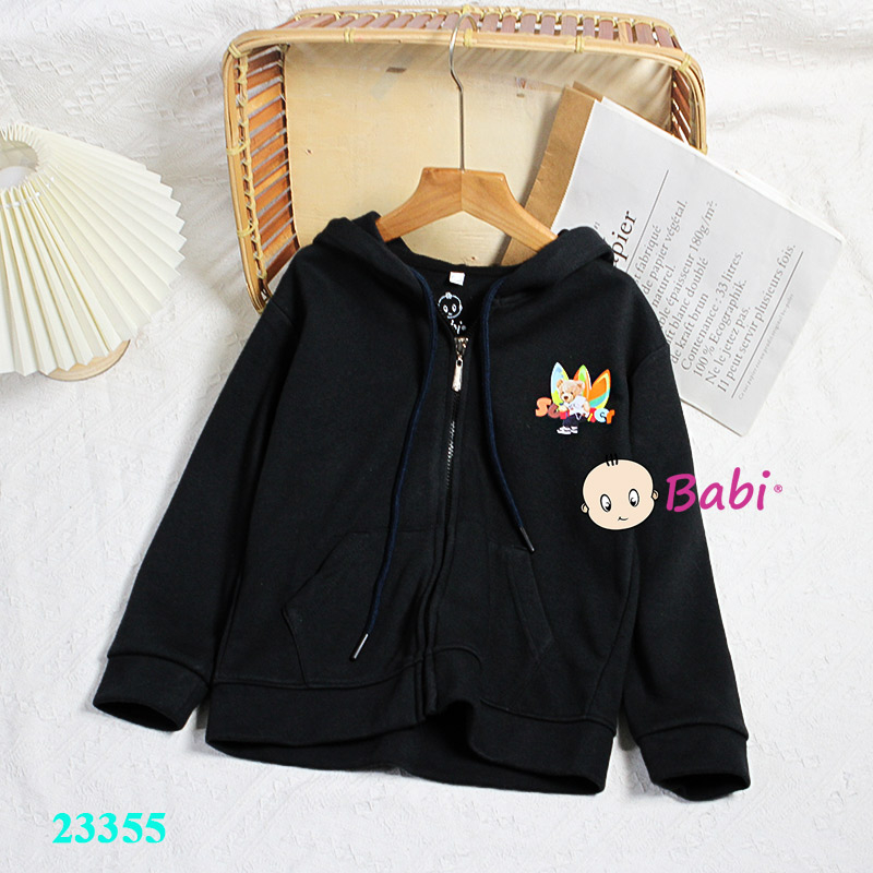 Áo Khoác Da Cá Có Nón In Logo gấu Sành Điệu Cá Tính Cho Bé trai và bé gái