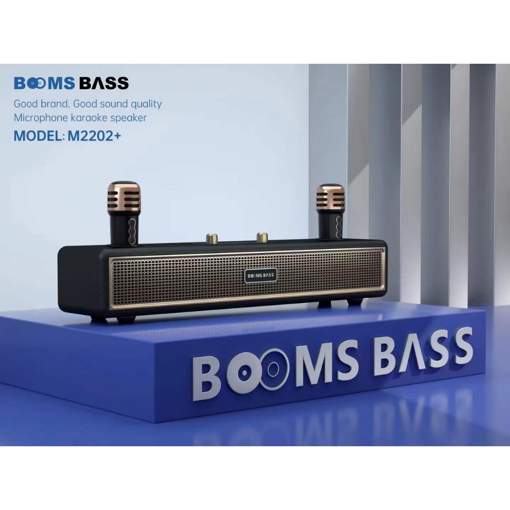 Loa bluetooth karaoke M4202 kèm 2 micro không dây xách tay công xuất 20W, âm thanh trầm ấm, bass căng- TECHBONHN