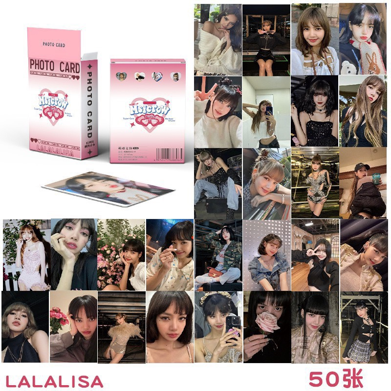 Bộ 50 ảnh photo card hologram nhóm nhạc Blackpink phát quang bo góc