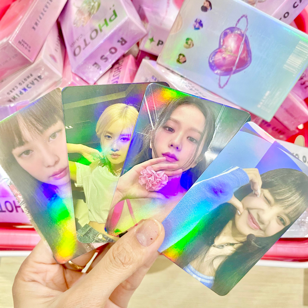 Bộ 50 ảnh photo card hologram nhóm nhạc Blackpink phát quang bo góc