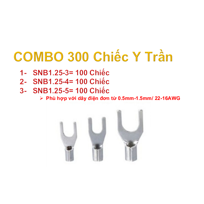 Đầu cos chữ y sv1.25-5, cos y bọc nhựa, cosy, cos càng cua, cos chẻ, cos y trần, snb1.25-5
