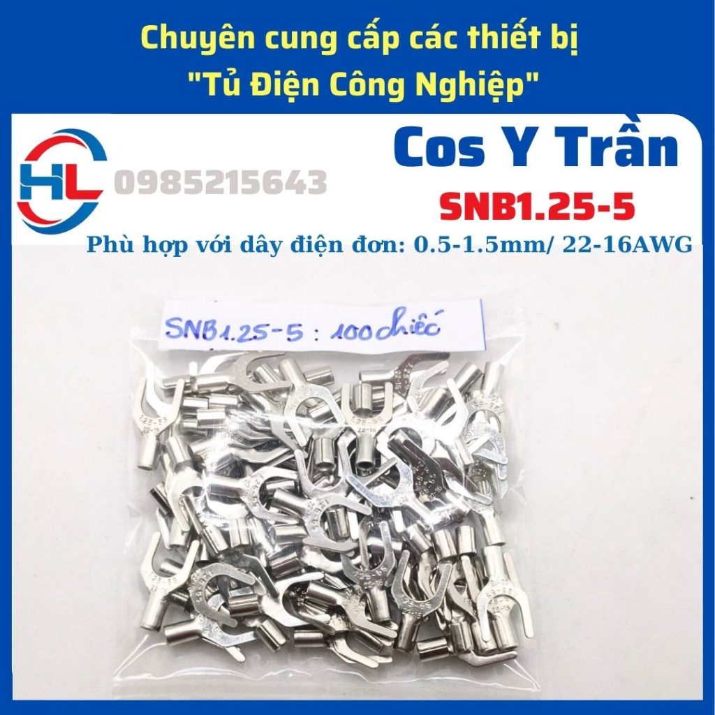 Đầu cos chữ y sv1.25-5, cos y bọc nhựa, cosy, cos càng cua, cos chẻ, cos y trần, snb1.25-5
