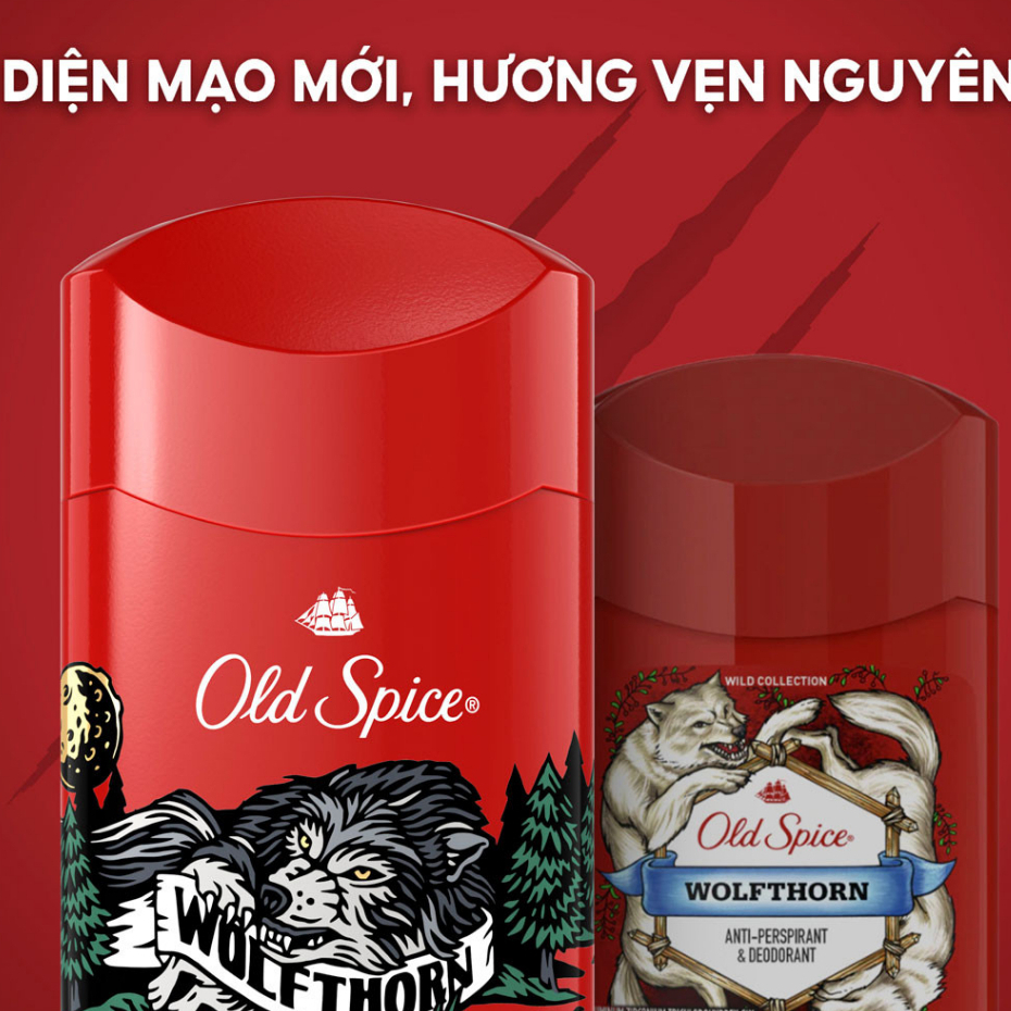 Old Spice Lăn Khử Mùi Wolfthorn Anti-Perspirant & Deodorant giảm tiết mồ hôi, lôi cuốn độc đáo 73g