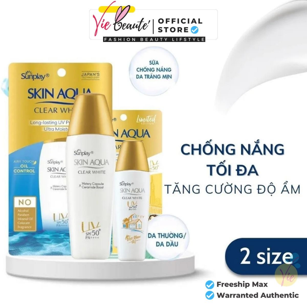 Kem Chống nắng Skin Aqua dạng sữa - Sunplay Skin Aqua Clear White SPF50+ PA++++