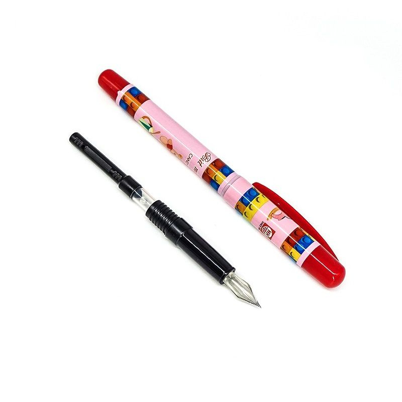 Bút máy nét hoa Hồng Hà 2271 ngòi trơn / Bút mực Candy Bear 2271 dành cho học sinh tiểu học