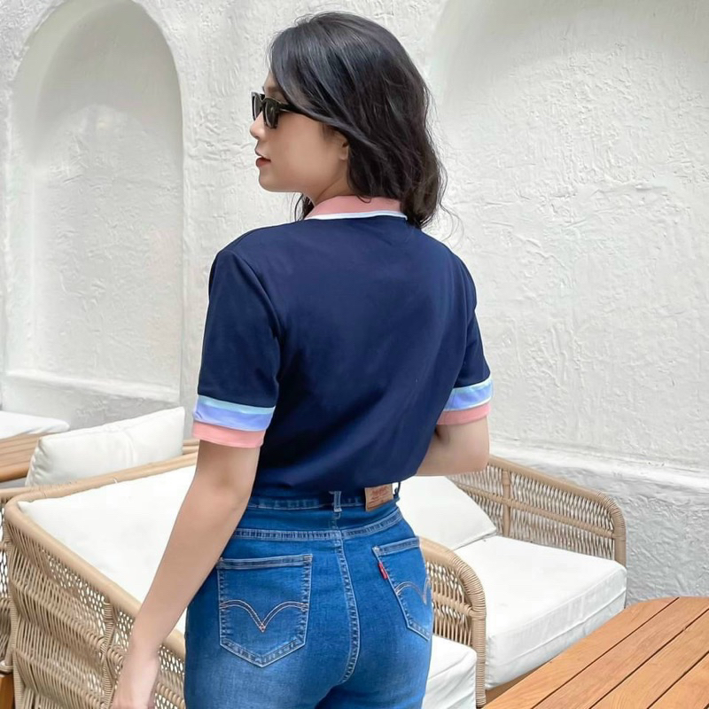 Áo polo L.A.C.O.S.T.E tay phối màu đẹp hàng VNXK