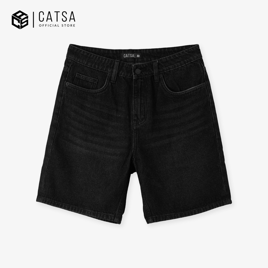 Quần lửng jeans nam CATSA form slimfit tôn dáng chất liệu dày dặn bền màu QSM044 - 045