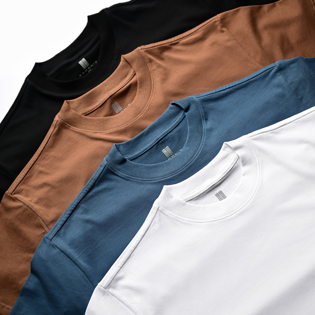 ÁO THUN TRƠN SAGONIZ, BOXY TEE SAGONIZ, áo thun unisex chất liệu cotton co giãn 2 chiều thấm hút mồ hôi nhanh, trẻ tru