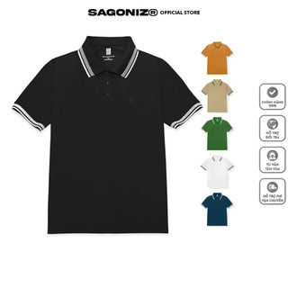 Áo polo phối viền 100% cotton, nam tính, thanh lịch, sang trọng - sagoniz®
