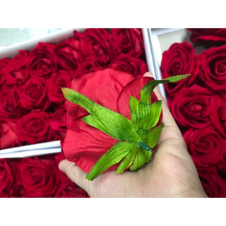 Sỉ đầu bông hoa hồng lụa phủ nhung cao cấp