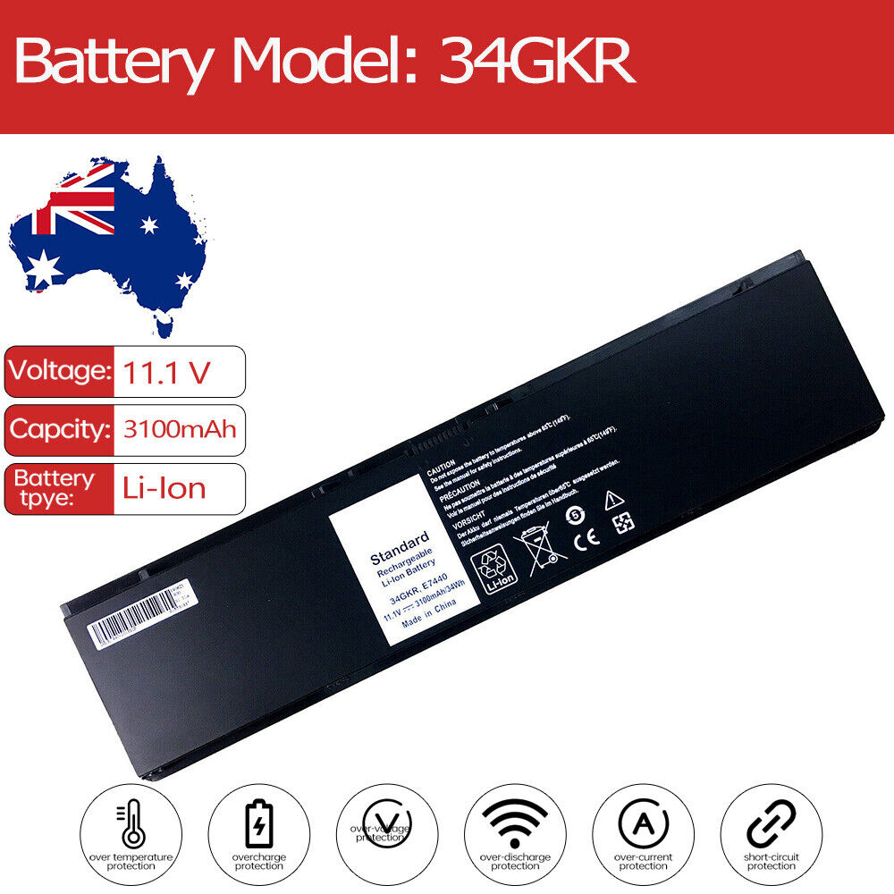 PIN 34GKR Battery for Dell Latitude BAP3444A 51-BBFS E225846 E225846 451-BBFY MGH81