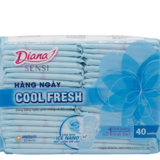 Băng vệ sinh hằng ngày DIANA Sensi Cool Fresh - bvs diana 40 Miếng Xanh Dương
