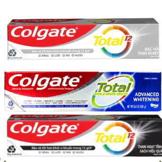 Kem đánh răng colgate 170g/190g/181g kem làm trắng răng colgate bạc hà/than hoạt tính/total advanced whitening