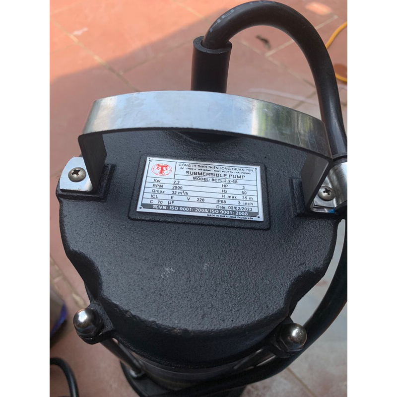 BƠM CHÌM THIÊN LONG 220V 2,2kw-3hp Họng đẩy 48mm