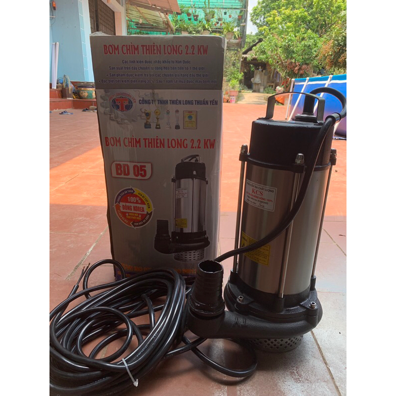 BƠM CHÌM THIÊN LONG 220V 2,2kw-3hp Họng đẩy 48mm