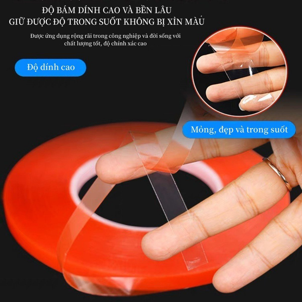 Băng dính đỏ dán móng mẫu nail - Băng dính 2 mặt - Dính siêu chắc siêu bền - Băng dính tạo fan mi