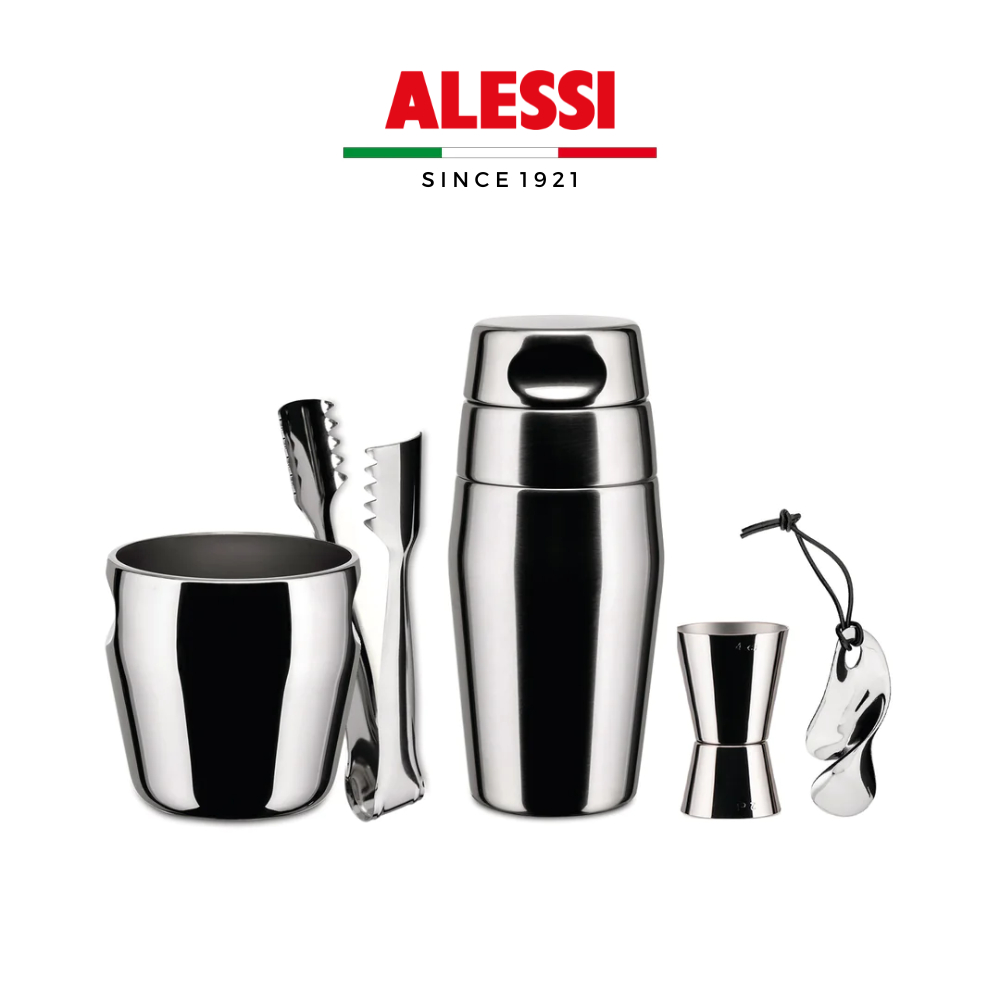Bộ dụng cụ pha chế cocktail, xô đá ướp lạnh rượu vang ALESSI NORTH TIDE - Hàng chính hãng
