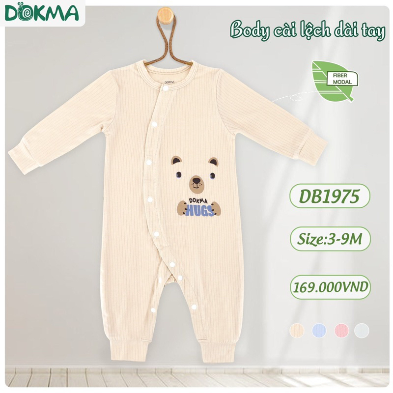 Body cài lệch dài tay Dokma size 3-9m