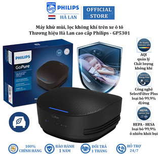 Máy khử mùi, lọc không khí trên xe ô tô Philips GP5301 cảm biến chất lượng 3 màu AQI