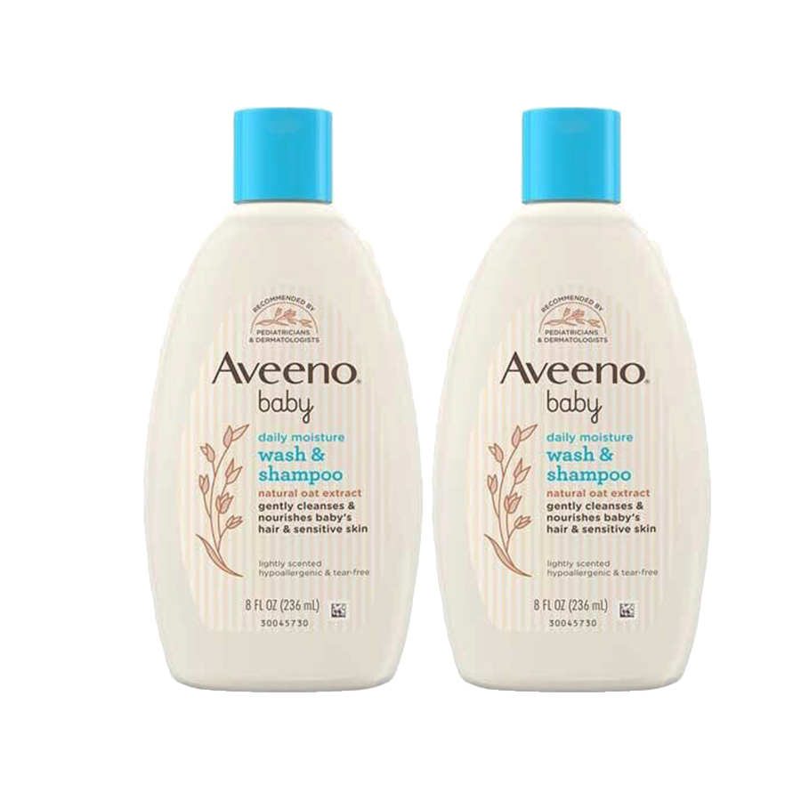 Combo 2 chai Sữa Tắm Gội Cho Bé Aveeno Baby Daily Moisturize Wash And Shampoo 236ml