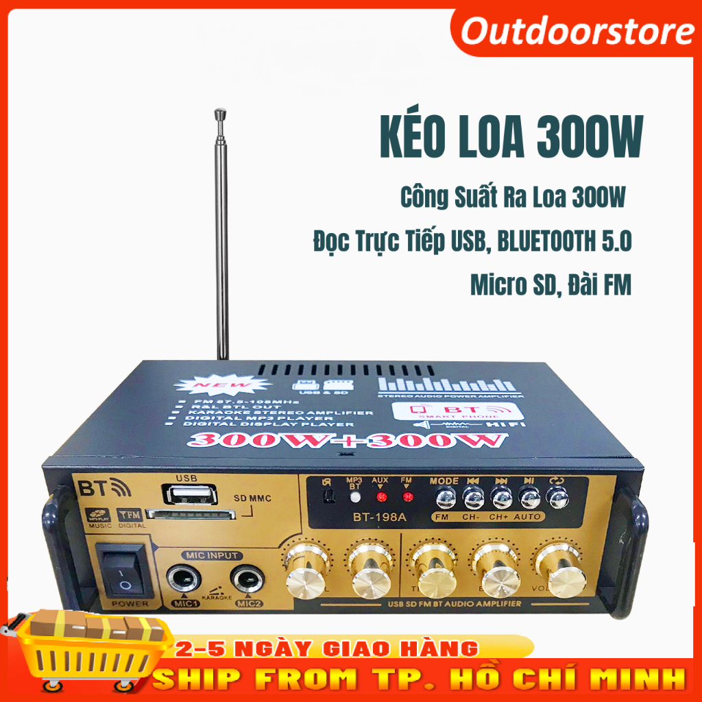 Amply karaoke mini Kaw Kal-800 - Hàng Chính Hãng, Hỗ Trợ Bluetooth 5.0, Đa Chức Năng, Điều Chỉnh Echo Treble Bass