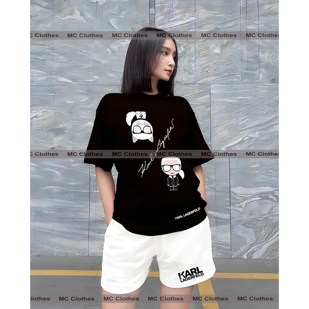 Áo thun áo phông trắng đen cặp đôi nam nữ unisex oversize giá rẻ hè 2023 basic form rộng GOAT STORE KARL