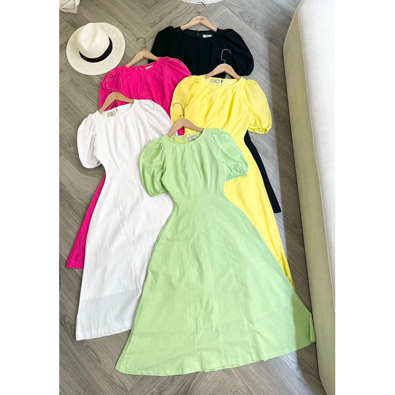 Đầm Tay Ngắn Nút Sau