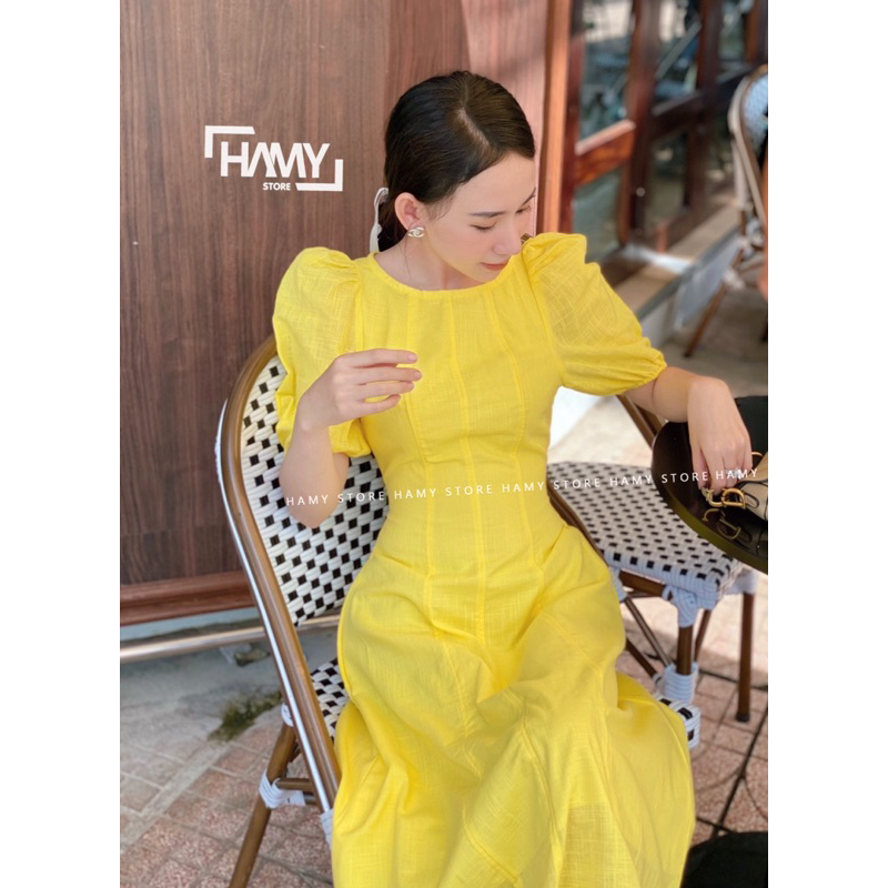 Đầm Tay Ngắn Nút Sau