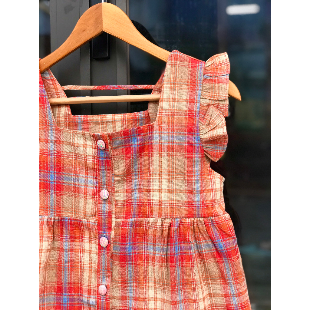 Áo babydoll ngắn tay_Áo kẻ caro hot girl phong cách Hàn Quốc AO88