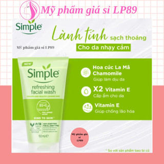 sữa rửa mặt simple, Sữa Rửa Mặt Simple Gel Kind To Skin Refreshing Facial Wash Gel