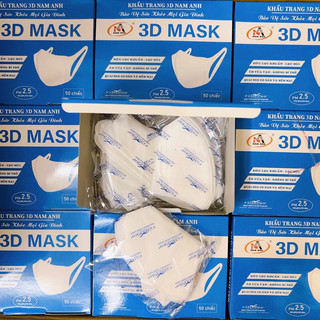 Hộp 50 khẩu trang 3d quai vải nam anh farmapro
