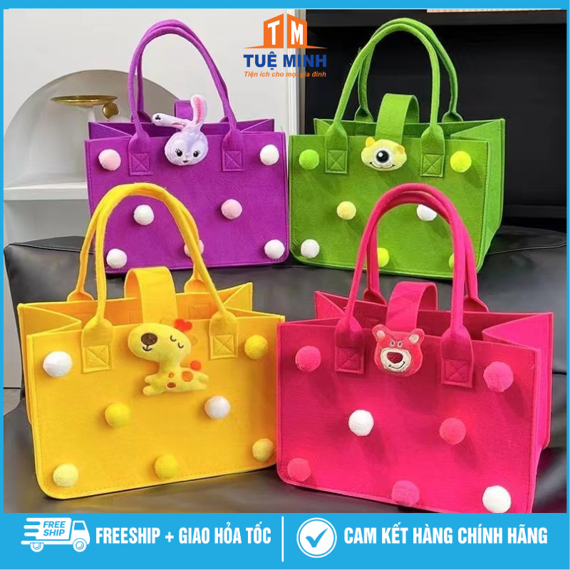 Túi đựng đồ nỉ nhiều mẫu trơn đựng hộp cơm,dây sạc và các đồ vật cá nhân,túi đựng đồ nỉ