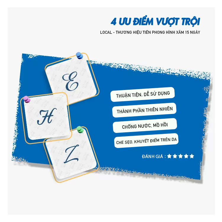 LOCAL  Hình Xăm 15 Ngày Mực Cao Cấp Chống Thấm Nước, Mồ Hôi