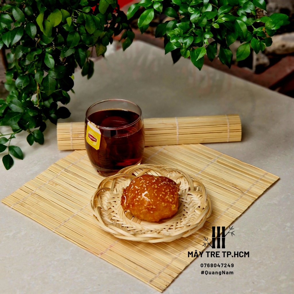 Mành bằng tre cuộn sushi dễ dàng, mành lót ly, mành trải bàn ăn lót dĩa chén, decor chụp hình đa năng