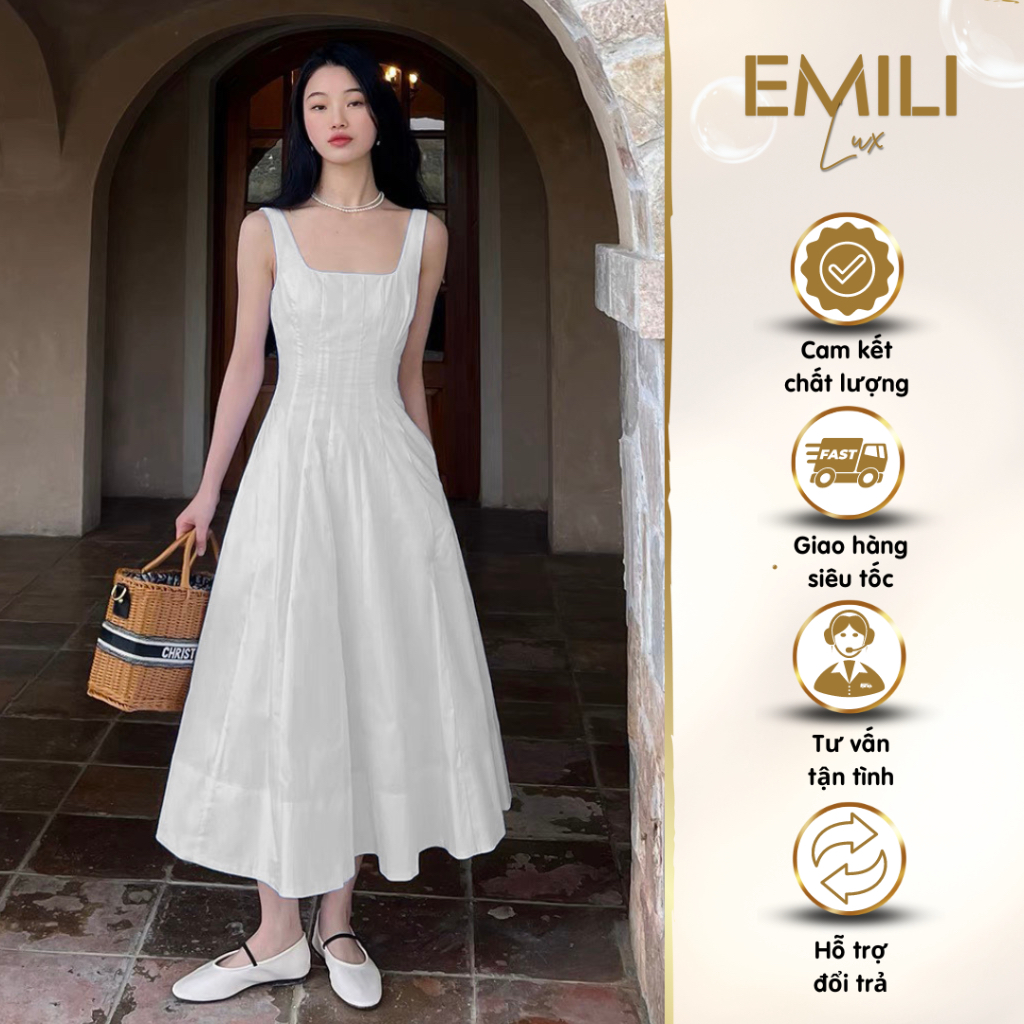 Váy đầm maxi Emili dáng dài chất chéo hàn mặc mát mẻ cách điệu [V169]