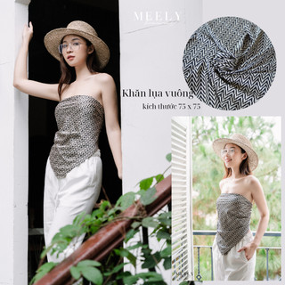 Khăn bandana lụa vuông cao cấp họa tiết sang chảnh làm áo yếm , choàng cổ , trùm đầu đi biển kích thước 75x75cm