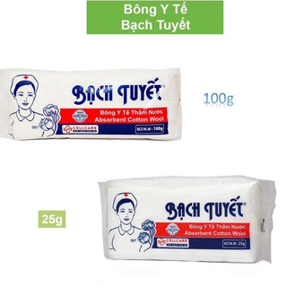 Bông y tế 100g - 25g - bông gòn bạch tuyết