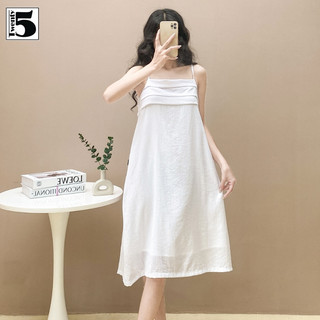 Đầm hai dây nữ Twentyfive dáng dài xếp ly ngực vải đũi mát 2 lớp SD76